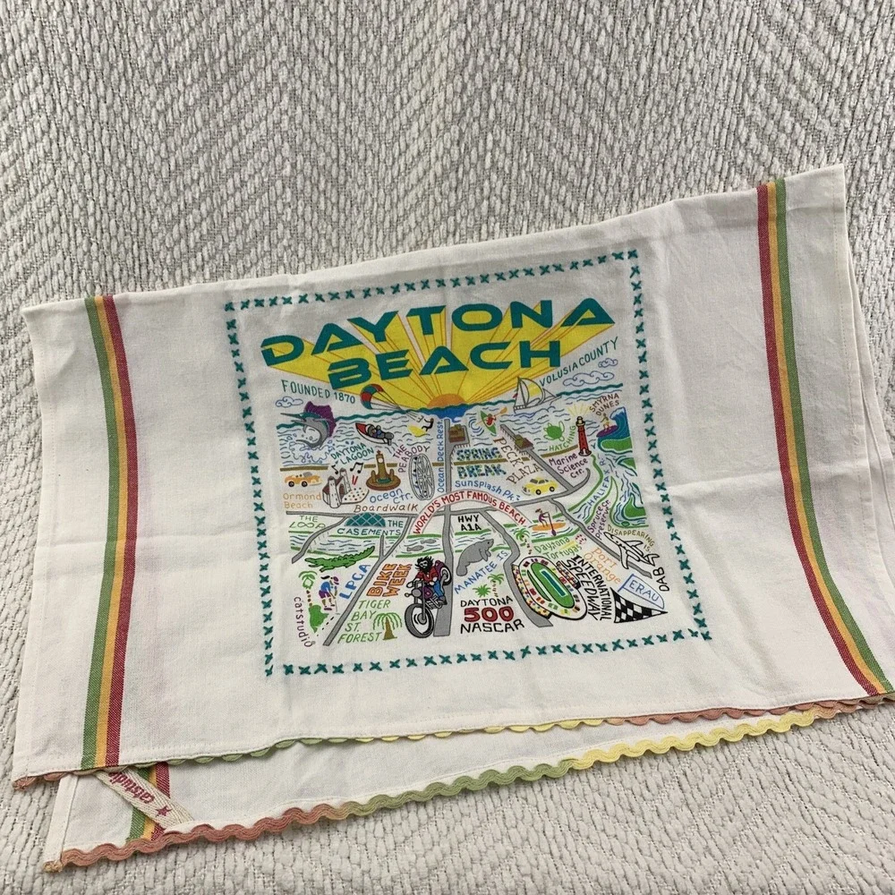 Catstudio Daytona Beach Dish Hand Towel Kitchen Bar Bathroom Florida Nascar 2018
